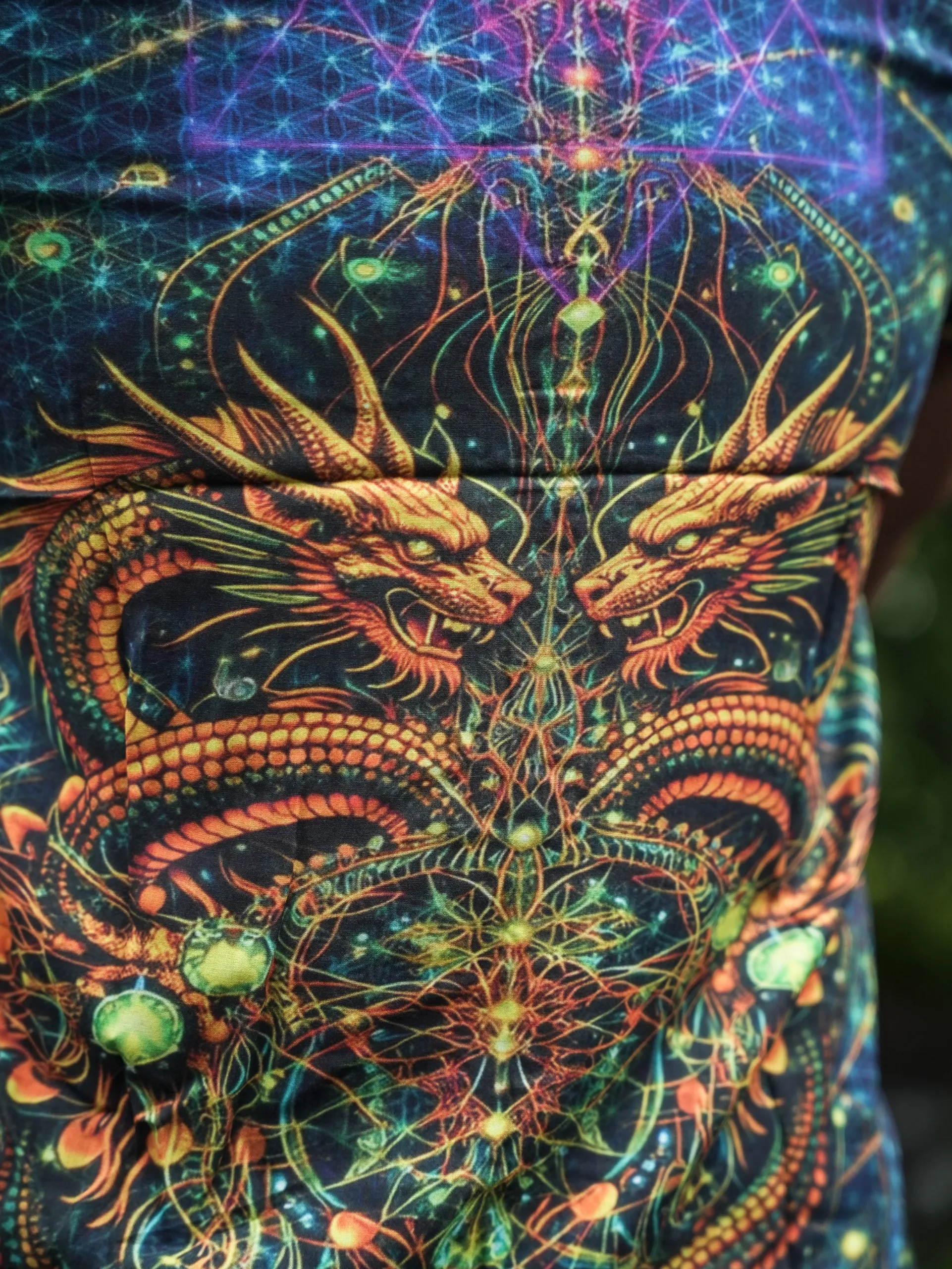 Psychedelic Dragon Bamboo Shirt, All-Over Mythical Art, Festival Wear (100% Bamboo) — view 3